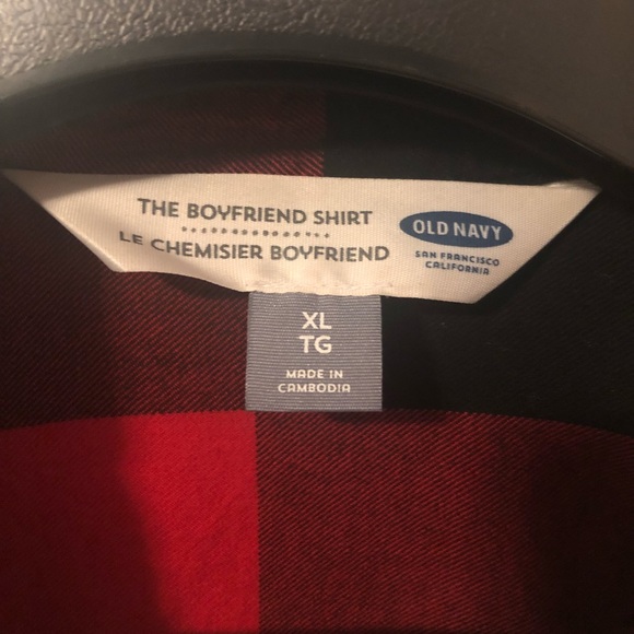 Old Navy classic red/black plaid shirt - Picture 2 of 2